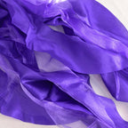 5 Pack Chiffon Satin Chair Sashes Purple - Easy to Install Ruffled Curly Willow - Bell Racket Store