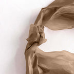 5 Pack Chiffon Satin Chair Sashes Taupe - Easy to Install Ruffled Curly Willow - Bell Racket Store