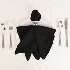 5 Pack Cotton Blend 20"x20" Napkins Black - Wrinkle - Resistant & Washable Dinner Napkins - Bell Racket Store