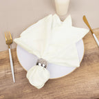 5 Pack Cotton Blend 20"x20" Napkins Ivory - Wrinkle - Resistant & Washable Dinner Napkins - Bell Racket Store