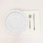 5 Pack Cotton Blend 20"x20" Napkins Ivory - Wrinkle - Resistant & Washable Dinner Napkins - Bell Racket Store