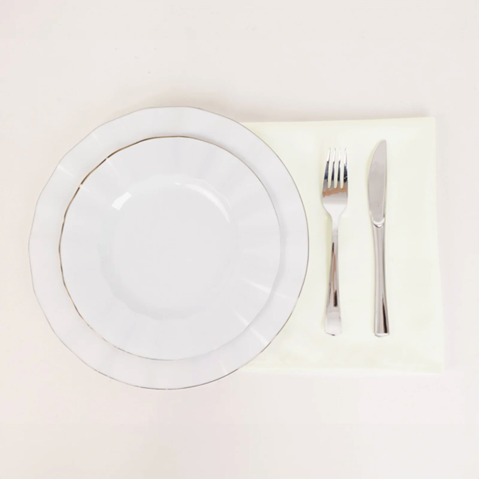 5 Pack Cotton Blend 20"x20" Napkins Ivory - Wrinkle - Resistant & Washable Dinner Napkins - Bell Racket Store