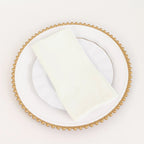 5 Pack Cotton Blend 20"x20" Napkins Ivory - Wrinkle - Resistant & Washable Dinner Napkins - Bell Racket Store