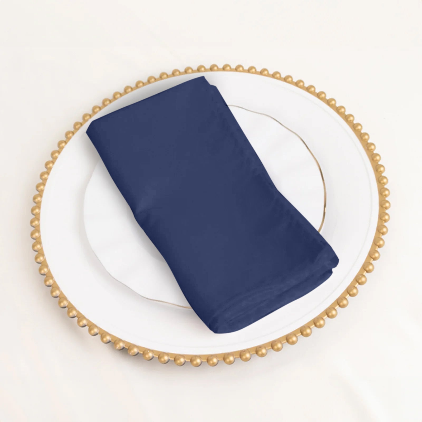 5 Pack Cotton Blend 20"x20" Napkins Navy Blue - Wrinkle - Resistant & Washable Dinner Napkins - Bell Racket Store
