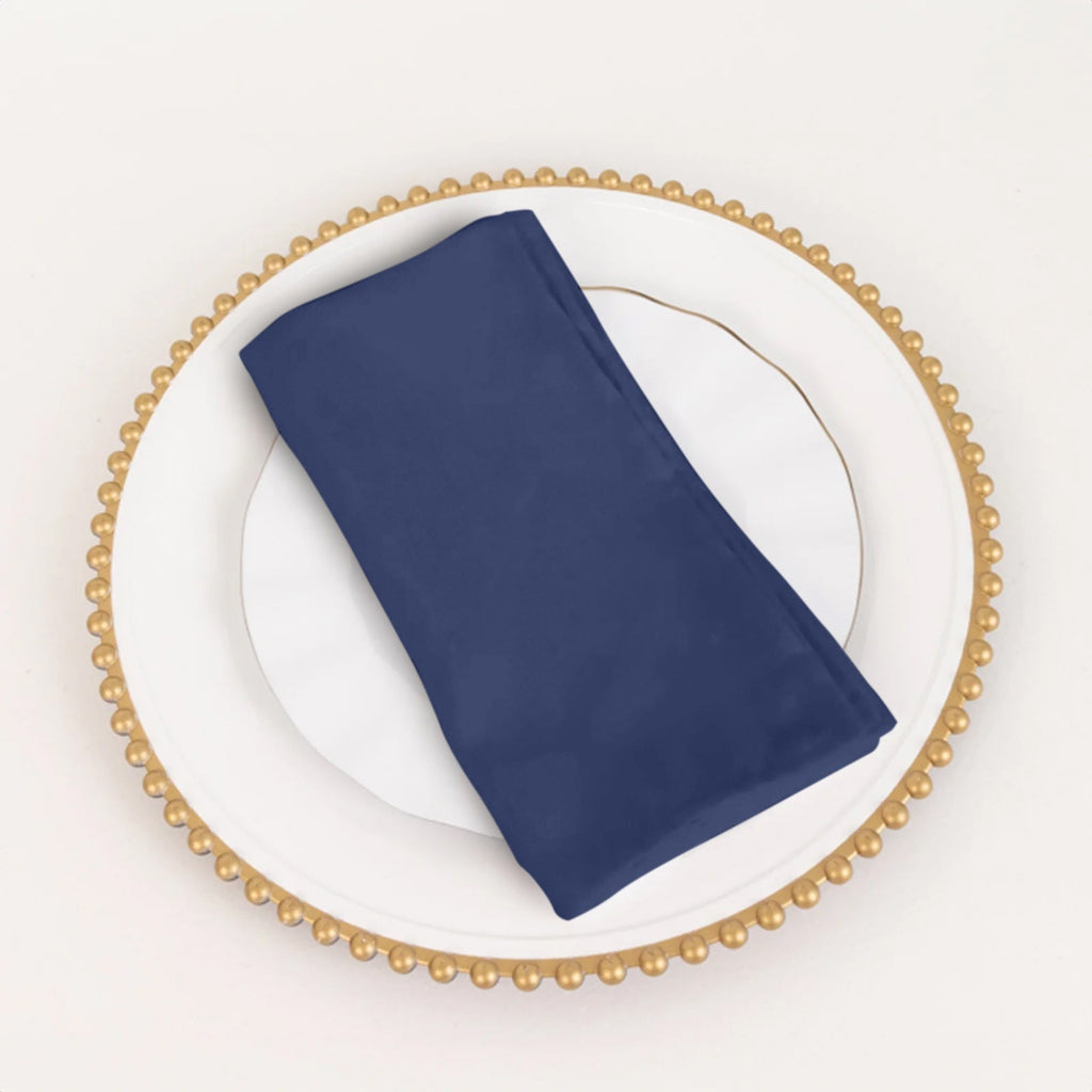 5 Pack Cotton Blend 20"x20" Napkins Navy Blue - Wrinkle - Resistant & Washable Dinner Napkins - Bell Racket Store