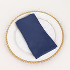 5 Pack Cotton Blend 20"x20" Napkins Navy Blue - Wrinkle - Resistant & Washable Dinner Napkins - Bell Racket Store