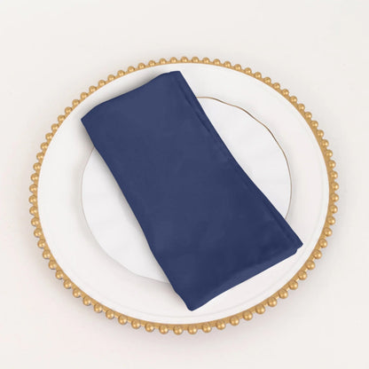 5 Pack Cotton Blend 20"x20" Napkins Navy Blue - Wrinkle - Resistant & Washable Dinner Napkins - Bell Racket Store