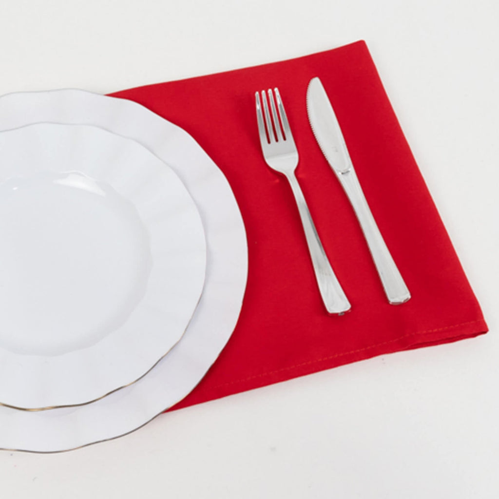 5 Pack Cotton Blend 20"x20" Napkins Red - Wrinkle - Resistant & Washable Dinner Napkins - Bell Racket Store