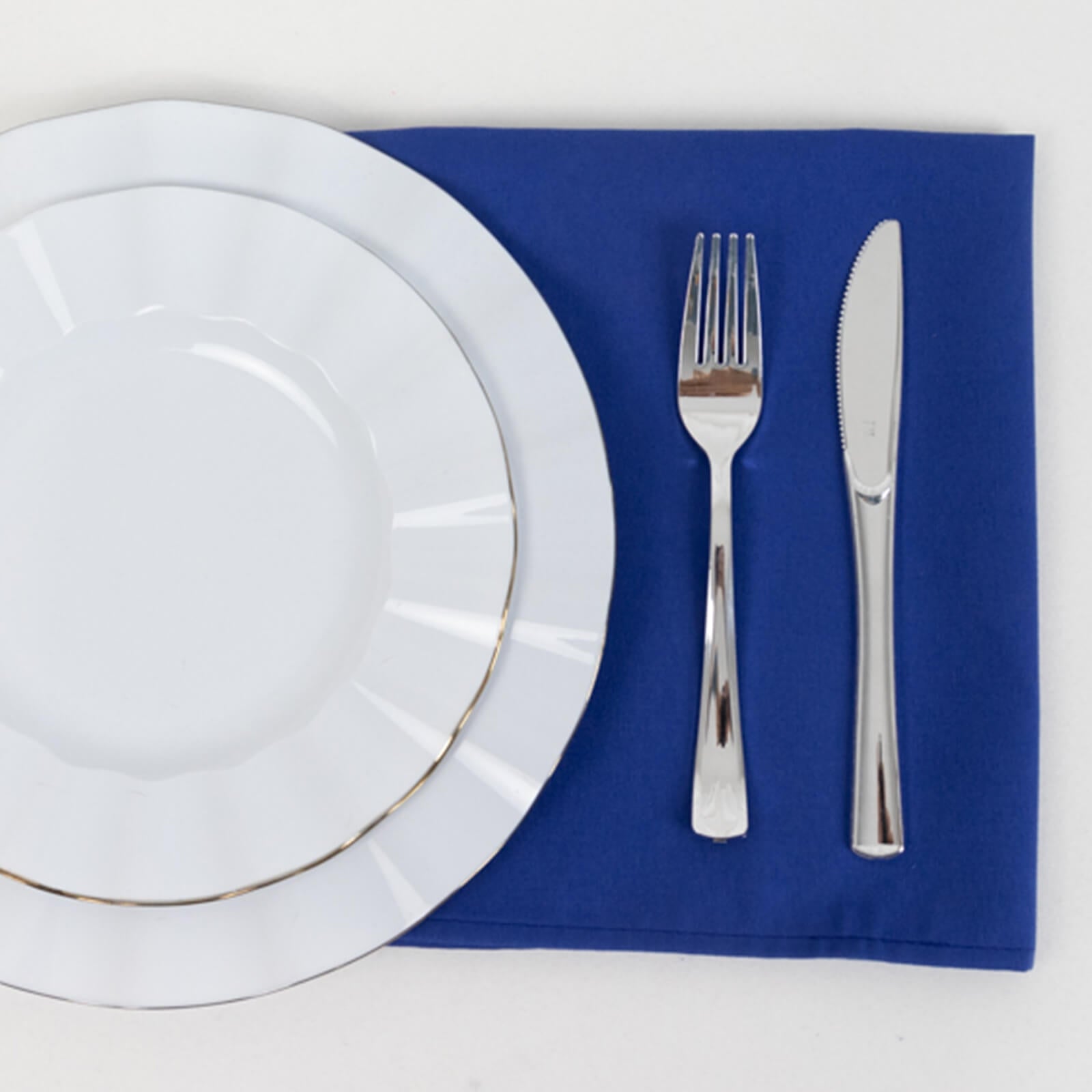5 Pack Cotton Blend 20"x20" Napkins Royal Blue - Wrinkle - Resistant & Washable Dinner Napkins - Bell Racket Store