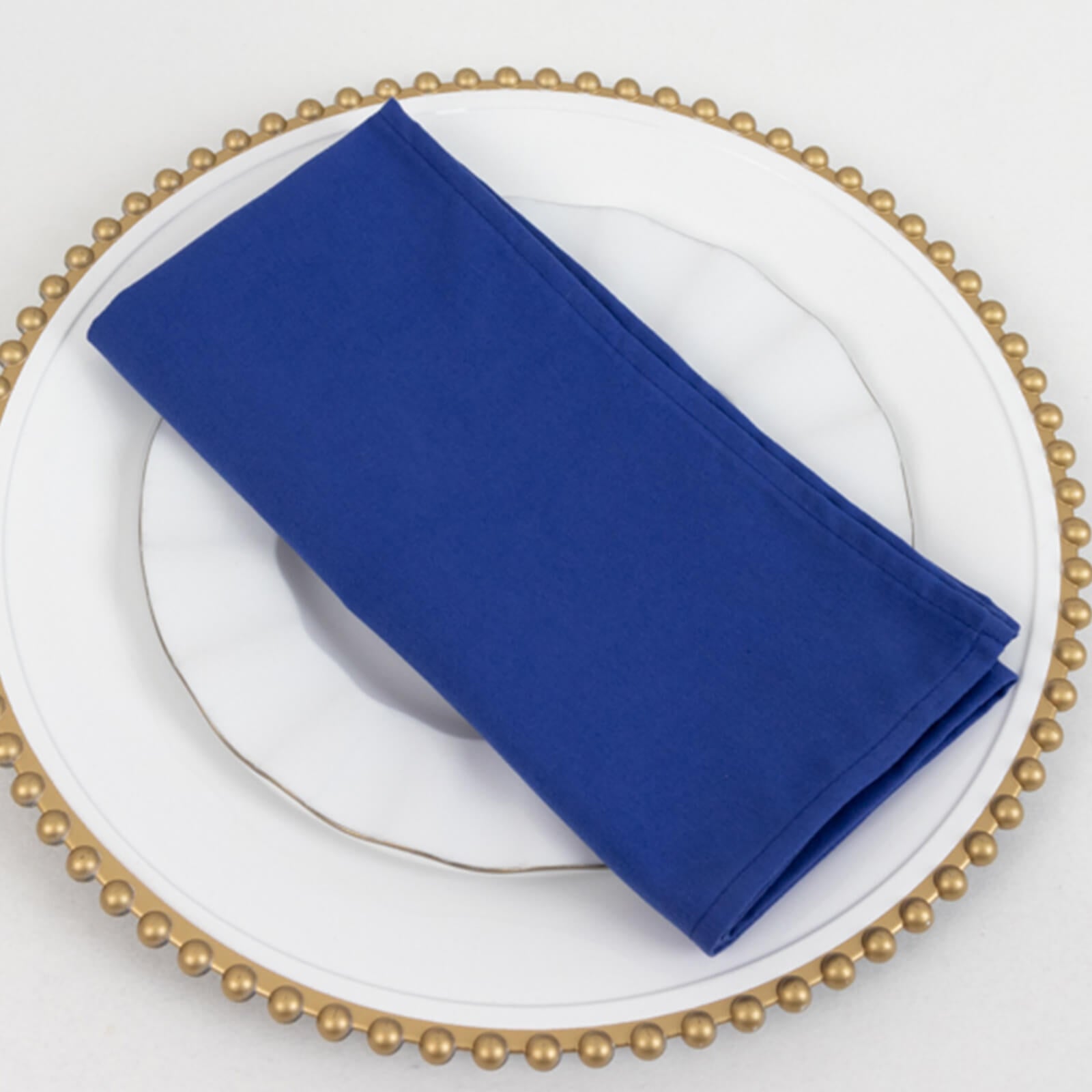 5 Pack Cotton Blend 20"x20" Napkins Royal Blue - Wrinkle - Resistant & Washable Dinner Napkins - Bell Racket Store