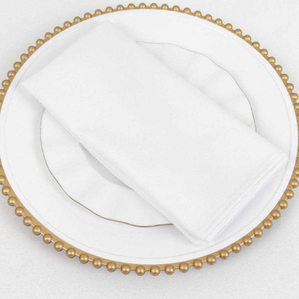 5 Pack Cotton Blend 20"x20" Napkins White - Wrinkle - Resistant & Washable Dinner Napkins for Everyday Use - Bell Racket Store