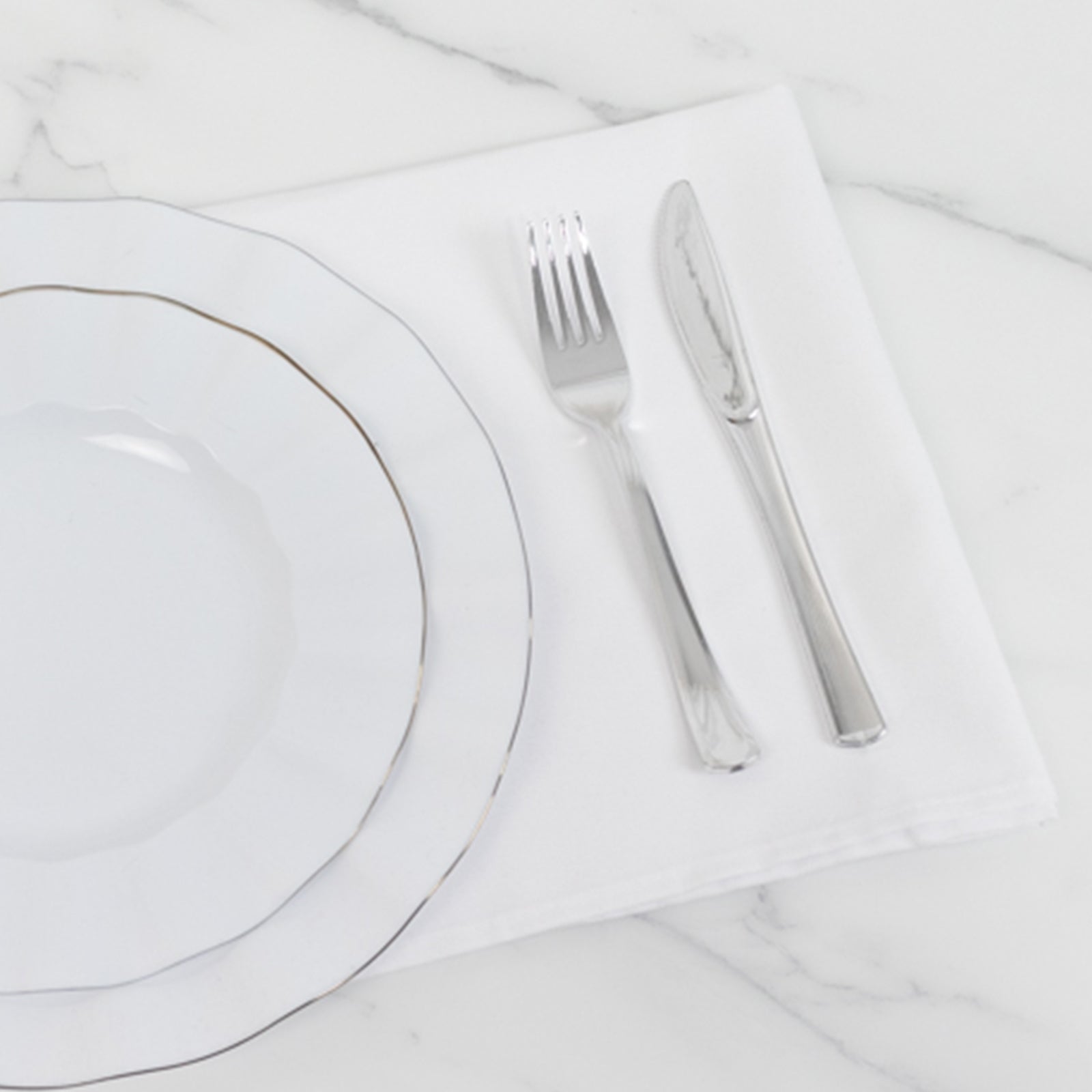 5 Pack Cotton Blend 20"x20" Napkins White - Wrinkle - Resistant & Washable Dinner Napkins for Everyday Use - Bell Racket Store