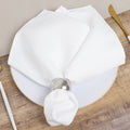 5 Pack Cotton Blend 20"x20" Napkins White - Wrinkle - Resistant & Washable Dinner Napkins for Everyday Use - Bell Racket Store