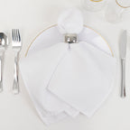 5 Pack Cotton Blend 20"x20" Napkins White - Wrinkle - Resistant & Washable Dinner Napkins for Everyday Use - Bell Racket Store