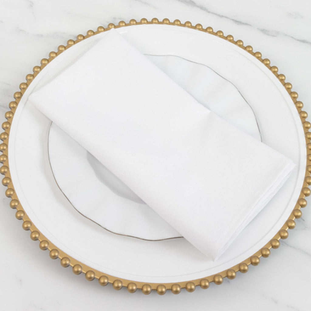 5 Pack Cotton Blend 20"x20" Napkins White - Wrinkle - Resistant & Washable Dinner Napkins for Everyday Use - Bell Racket Store