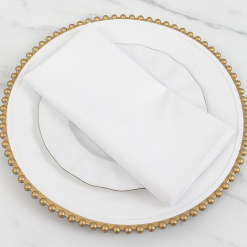 5 Pack Cotton Blend 20"x20" Napkins White - Wrinkle - Resistant & Washable Dinner Napkins for Everyday Use - Bell Racket Store