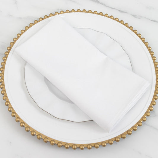 5 Pack Cotton Blend 20"x20" Napkins White - Wrinkle - Resistant & Washable Dinner Napkins for Everyday Use - Bell Racket Store