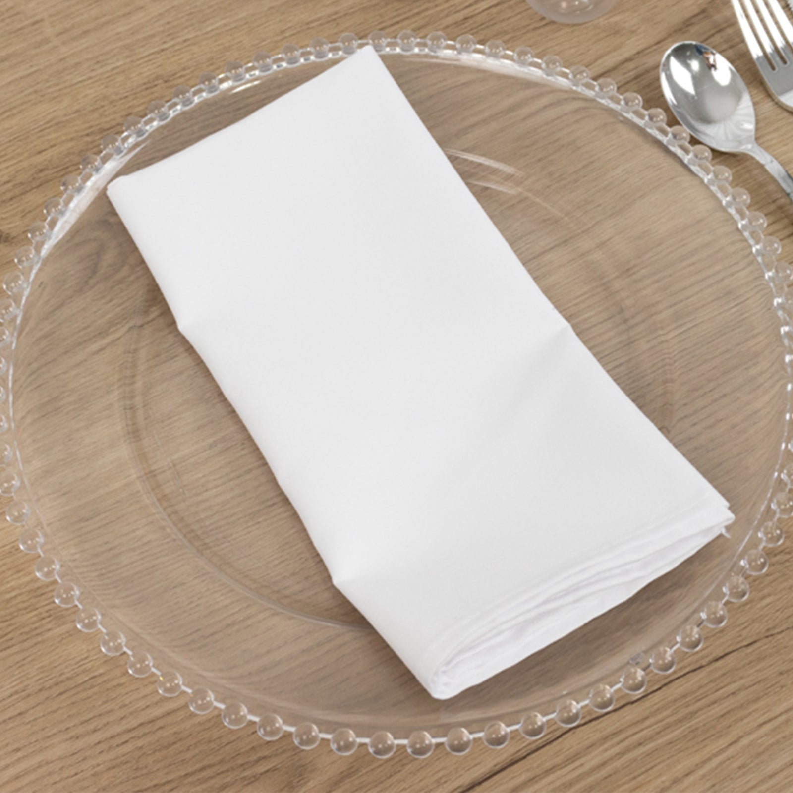 5 Pack Cotton Blend 20"x20" Napkins White - Wrinkle - Resistant & Washable Dinner Napkins for Everyday Use - Bell Racket Store