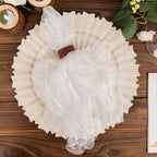 5 Pack Crinkled Organza 21"x21" Napkins White - Classy Rustic Style Dinner & Party Napkins - Bell Racket Store