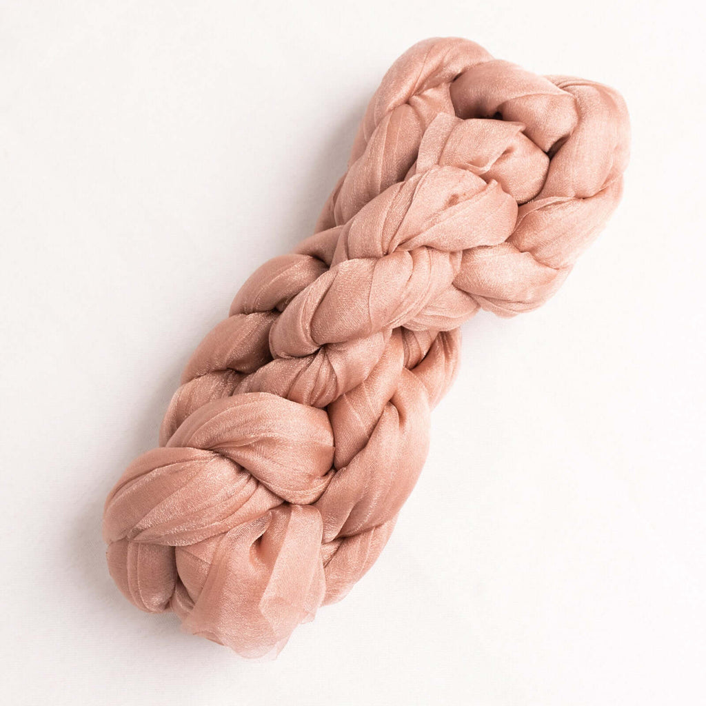 5 Pack Crinkled Organza Chair Sashes Dusty Rose with Shimmer Chiffon Layers - Stylish Sheer Decor - Bell Racket Store