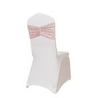 5 Pack Crushed Velvet Chair Bands Blush Wide Ruffle Style - Textured Chair Sashes for Stunning Event Decor - 8"x15" - Bell Racket Store
