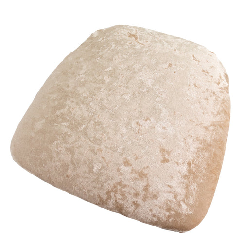 5 Pack Crushed Velvet Seat Pad Covers for Chiavari Chairs â€“ Beige Fitted Dining Chair Cushion Slipcovers, Washable & Reusable - Bell Racket Store