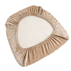 5 Pack Crushed Velvet Seat Pad Covers for Chiavari Chairs â€“ Beige Fitted Dining Chair Cushion Slipcovers, Washable & Reusable - Bell Racket Store