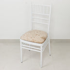 5 Pack Crushed Velvet Seat Pad Covers for Chiavari Chairs â€“ Beige Fitted Dining Chair Cushion Slipcovers, Washable & Reusable - Bell Racket Store