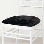 5 Pack Crushed Velvet Seat Pad Covers for Chiavari Chairs â€“ Black Fitted Dining Chair Cushion Slipcovers, Washable & Reusable - Bell Racket Store