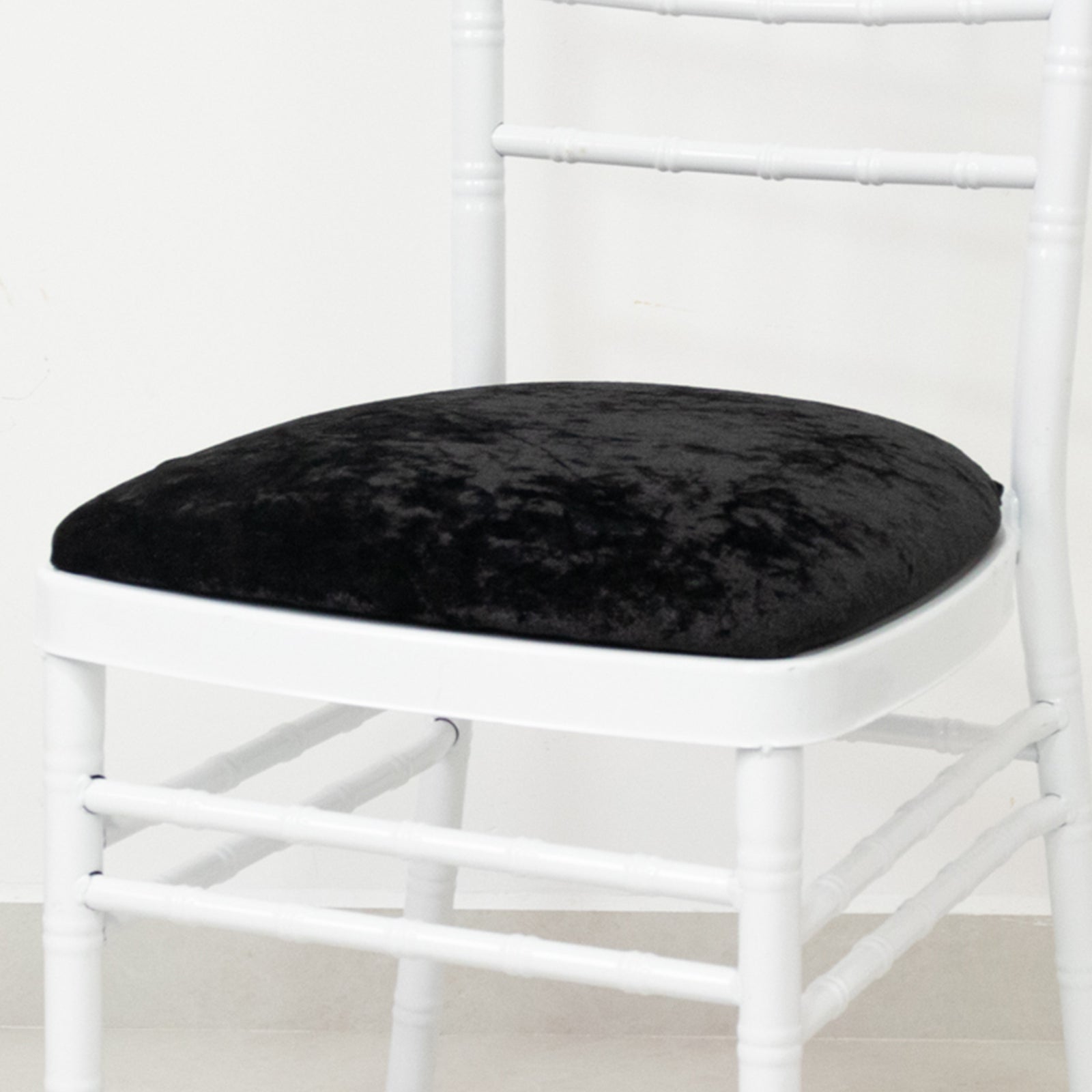 5 Pack Crushed Velvet Seat Pad Covers for Chiavari Chairs â€“ Black Fitted Dining Chair Cushion Slipcovers, Washable & Reusable - Bell Racket Store