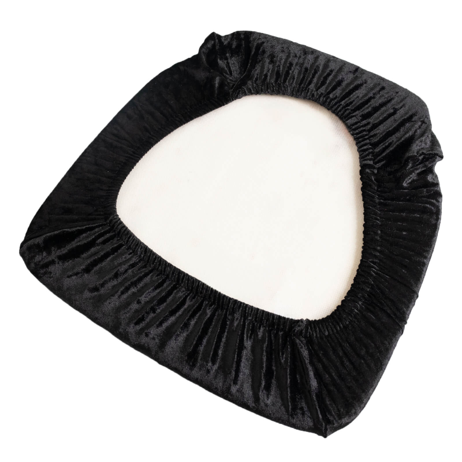 5 Pack Crushed Velvet Seat Pad Covers for Chiavari Chairs â€“ Black Fitted Dining Chair Cushion Slipcovers, Washable & Reusable - Bell Racket Store