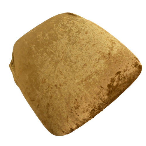 5 Pack Crushed Velvet Seat Pad Covers for Chiavari Chairs â€“ Gold Fitted Dining Chair Cushion Slipcovers, Washable & Reusable - Bell Racket Store