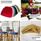 5 Pack Crushed Velvet Seat Pad Covers for Chiavari Chairs â€“ Hunter Emerald Green Fitted Dining Chair Cushion Slipcovers, Washable & Reusable - Bell Racket Store