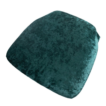 5 Pack Crushed Velvet Seat Pad Covers for Chiavari Chairs â€“ Hunter Emerald Green Fitted Dining Chair Cushion Slipcovers, Washable & Reusable - Bell Racket Store