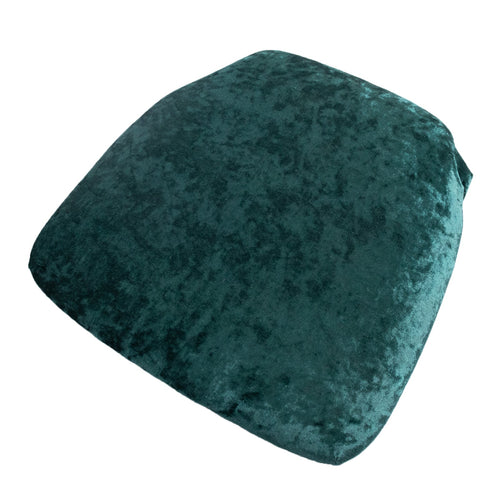 5 Pack Crushed Velvet Seat Pad Covers for Chiavari Chairs â€“ Hunter Emerald Green Fitted Dining Chair Cushion Slipcovers, Washable & Reusable - Bell Racket Store