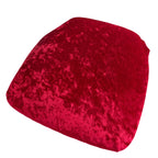 5 Pack Crushed Velvet Seat Pad Covers for Chiavari Chairs â€“ Red Fitted Dining Chair Cushion Slipcovers, Washable & Reusable - Bell Racket Store