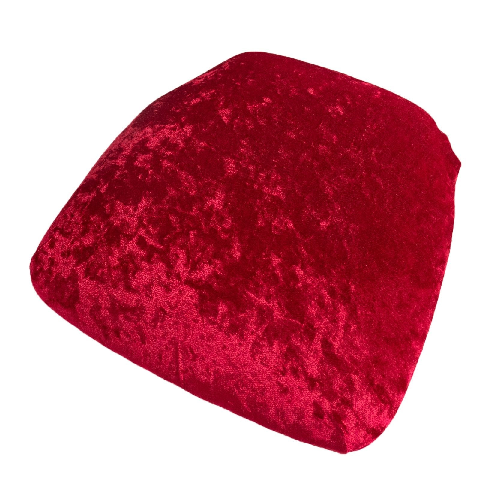 5 Pack Crushed Velvet Seat Pad Covers for Chiavari Chairs â€“ Red Fitted Dining Chair Cushion Slipcovers, Washable & Reusable - Bell Racket Store