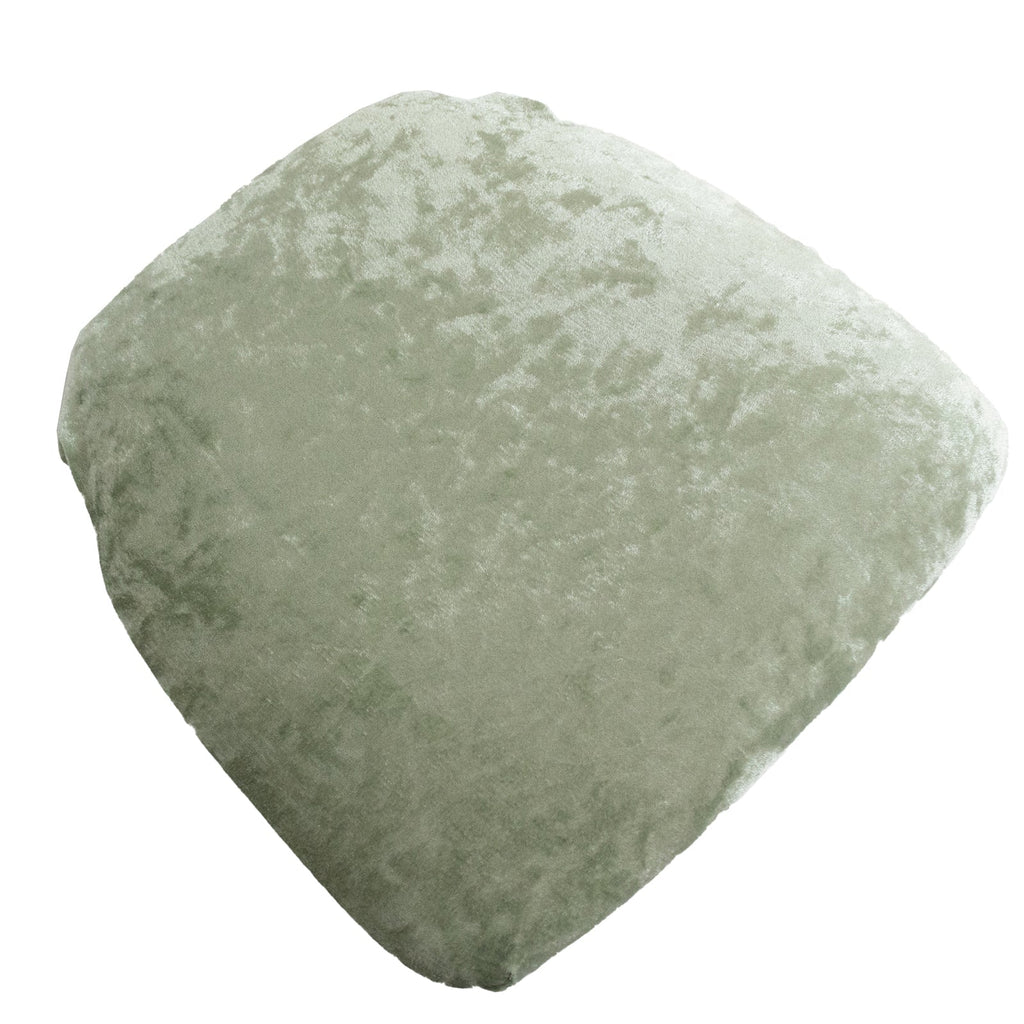 5 Pack Crushed Velvet Seat Pad Covers for Chiavari Chairs â€“ Sage Green Fitted Dining Chair Cushion Slipcovers, Washable & Reusable - Bell Racket Store