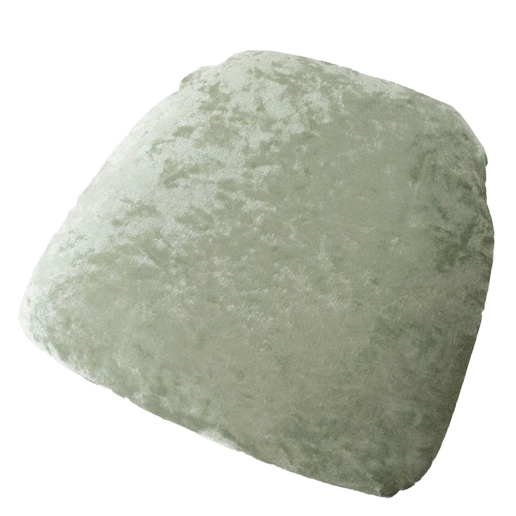 5 Pack Crushed Velvet Seat Pad Covers for Chiavari Chairs â€“ Sage Green Fitted Dining Chair Cushion Slipcovers, Washable & Reusable - Bell Racket Store