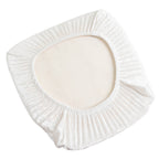 5 Pack Crushed Velvet Seat Pad Covers for Chiavari Chairs â€“ White Fitted Dining Chair Cushion Slipcovers, Washable & Reusable - Bell Racket Store