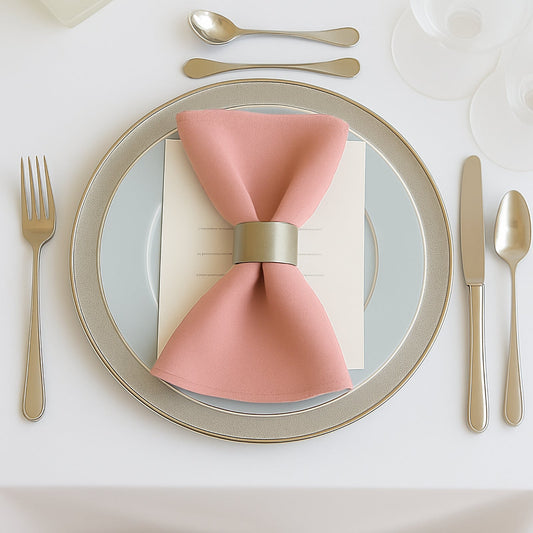 5 Pack Dusty Rose Scuba Napkins â€“ 17"x17", Wrinkle - Free & Stain Resistant Cloth Napkins - Bell Racket Store