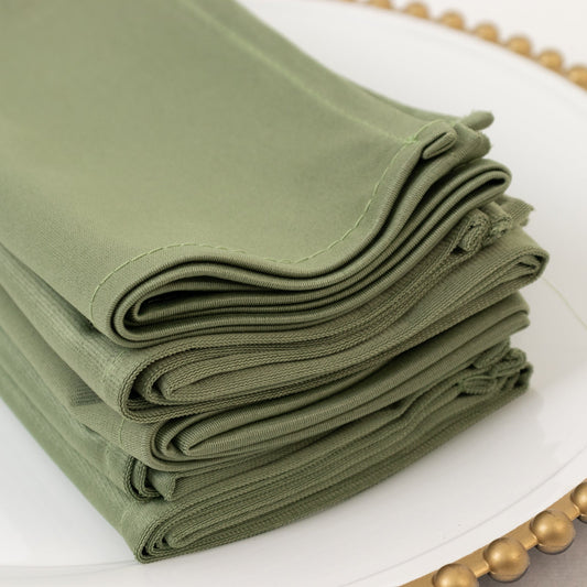 5 Pack Dusty Sage Green Scuba Napkins â€“ 17"x17", Wrinkle - Free & Stain Resistant Cloth Napkins - Bell Racket Store