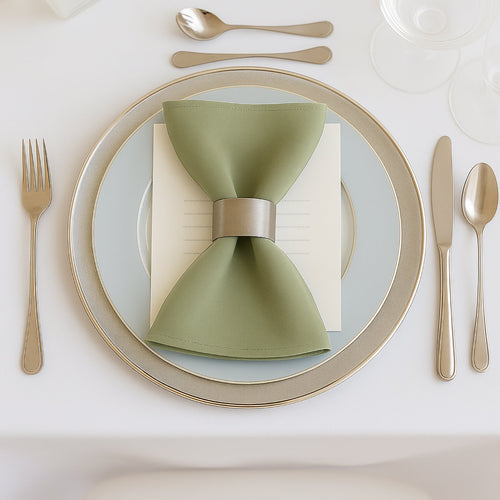 5 Pack Dusty Sage Green Scuba Napkins â€“ 17"x17", Wrinkle - Free & Stain Resistant Cloth Napkins - Bell Racket Store