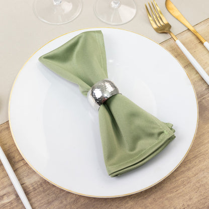 5 Pack Dusty Sage Green Scuba Napkins â€“ 17"x17", Wrinkle - Free & Stain Resistant Cloth Napkins - Bell Racket Store