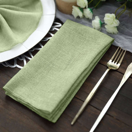 5 Pack Faux Jute 19"x19" Napkins Sage Green - Authentic Burlap Look Cloth Napkins - Bell Racket Store