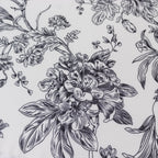 5 - Pack French Toile Polyester Cloth Napkins â€“ 17"x17" Black and White Reusable Table Napkins in Floral Design for Events & Dining - Bell Racket Store