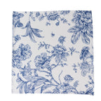 5 - Pack French Toile Polyester Cloth Napkins â€“ 17"x17" Blue and White Reusable Table Napkins in Floral Design for Events & Dining - Bell Racket Store