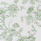 5 - Pack French Toile Polyester Cloth Napkins â€“ 17"x17" Dusty Sage Green and White Reusable Table Napkins in Floral Design for Events & Dining - Bell Racket Store