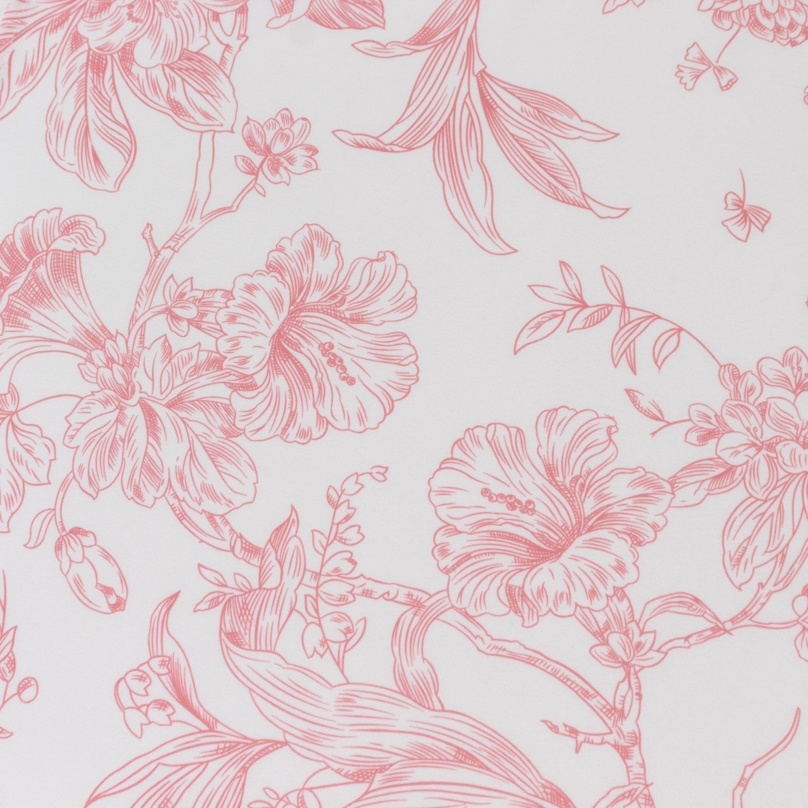 5 - Pack French Toile Polyester Cloth Napkins â€“ 17"x17" Pink and White Reusable Table Napkins in Floral Design for Events & Dining - Bell Racket Store