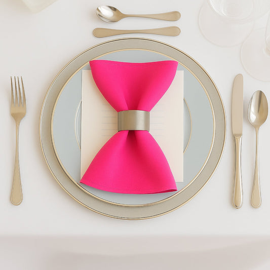 5 Pack Fuchsia Scuba Napkins â€“ 17"x17", Wrinkle - Free & Stain Resistant Cloth Napkins - Bell Racket Store